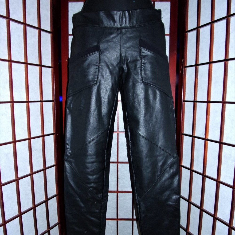 Love YaYa Black Vegan Leather Pants